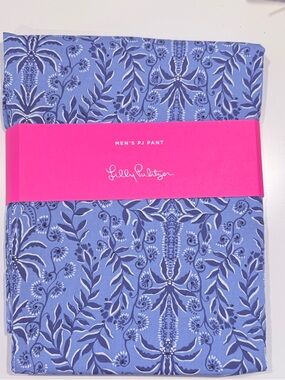 Lilly Pulitzer NWT Men’s PJ Pants Woven With Stretch - Blue Palm Tree 🌴 Print